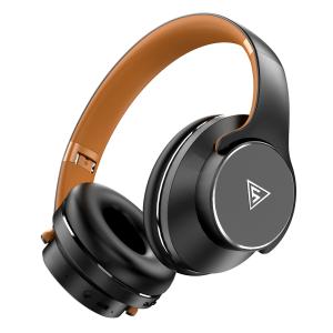 DOQAUS headphones DESIGN 1, ασύρματα & ενσύρματα, Φ40mm, 600mAh, μαύρα/καφέ | Αξεσουάρ κινητών | elabstore.gr