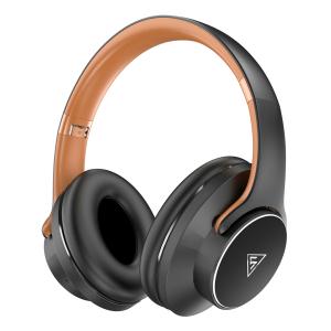 DOQAUS headphones DESIGN 1, ασύρματα & ενσύρματα, Φ40mm, 600mAh, μαύρα/καφέ | Αξεσουάρ κινητών | elabstore.gr