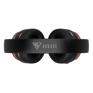 DOQAUS headphones DESIGN 3, ασύρματα & ενσύρματα, Φ40mm, 600mAh, μαύρα/καφέ | Αξεσουάρ κινητών | elabstore.gr
