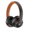 DOQAUS headphones DESIGN 3, ασύρματα & ενσύρματα, Φ40mm, 600mAh, μαύρα/καφέ | Αξεσουάρ κινητών | elabstore.gr