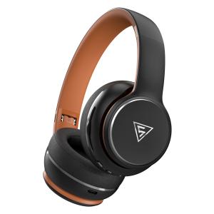 DOQAUS headphones DESIGN 3, ασύρματα & ενσύρματα, Φ40mm, 600mAh, μαύρα/καφέ | Αξεσουάρ κινητών | elabstore.gr