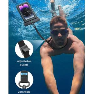 USAMS αδιάβροχη θήκη smartphone US-YD013, έως 6.7", IP68, μαύρη | Αξεσουάρ κινητών | elabstore.gr