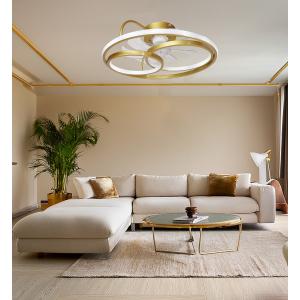 POWERTECH smart ανεμιστήρας οροφής HLL-0178 με LED φως, 50W, Φ50x21cm, χρυσός | Φωτισμός | elabstore.gr