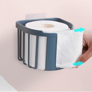 HOME USE επιτοίχια χαρτοθήκη μπάνιου HUH-0220 με αυτοκόλλητο, 11x14x13.5cm, μπλε | Οικιακός εξοπλισμός | elabstore.gr