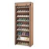 HOME USE υφασμάτινη παπουτσοθήκη HUH-0221 με 9 ράφια, 57x28x160cm, καφέ | Οικιακός εξοπλισμός | elabstore.gr