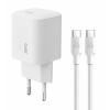 POWERTECH φορτιστής τοίχου PT-1350 με καλώδιο, USB-C, 36W, GaN, λευκός | Αξεσουάρ κινητών | elabstore.gr