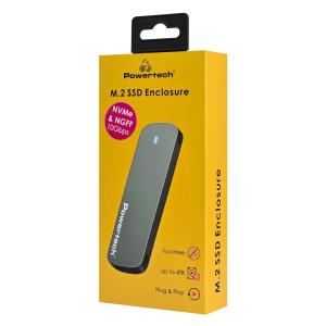 POWERTECH θήκη για M.2 SATA/NVMe SSD PT-1375, 10Gbps, γκρι | Συνοδευτικά PC | elabstore.gr
