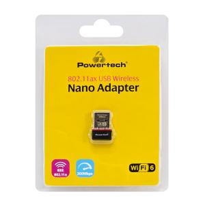POWERTECH ασύρματος USB αντάπτορας δικτύου PT-1383, 300Mbps WiFi 6 | Δικτυακά | elabstore.gr