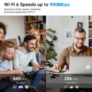 POWERTECH ασύρματος USB αντάπτορας δικτύου PT-1386, 900Mbps WiFi 6, Bluetooth 5.3 | Δικτυακά | elabstore.gr
