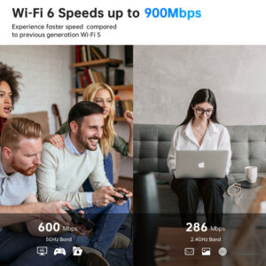 POWERTECH ασύρματος USB αντάπτορας δικτύου PT-1387, 900Mbps WiFi 6, Bluetooth 5.3 | Δικτυακά | elabstore.gr