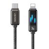USAMS καλώδιο Lightning σε USB-C SJ743, 30W, 480Mbps, 1.2m, μαύρο | Καλώδια - Αντάπτορες | elabstore.gr