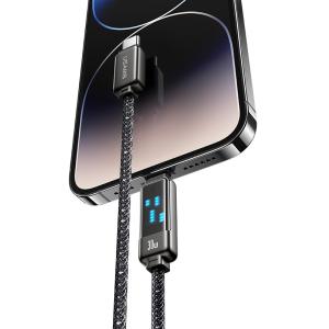 USAMS καλώδιο Lightning σε USB-C SJ743, 30W, 480Mbps, 1.2m, μαύρο | Καλώδια - Αντάπτορες | elabstore.gr