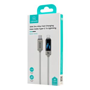 USAMS καλώδιο Lightning σε USB-C SJ743, 30W, 480Mbps, 1.2m, λευκό | Καλώδια - Αντάπτορες | elabstore.gr