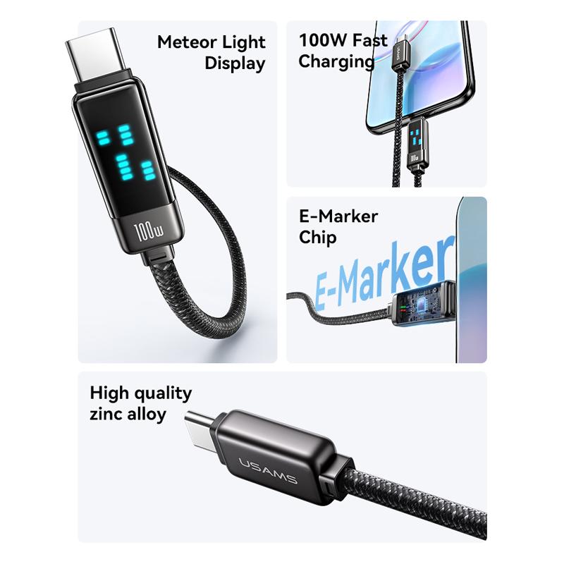 USAMS καλώδιο USB-C SJ744, 100W, 480Mbps, 1.2m, μαύρο | eLabstore.gr USAMS καλώδιο USB-C SJ744, 100W, 480Mbps, 1.2m, μαύρο | Καλώδια - Αντάπτορες | elabstore.gr