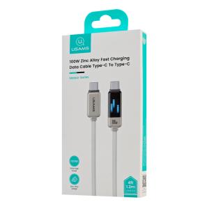 USAMS καλώδιο USB-C SJ744, 100W, 480Mbps, 1.2m, λευκό | Καλώδια - Αντάπτορες | elabstore.gr