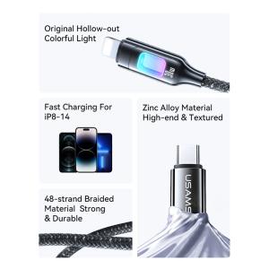 USAMS καλώδιο Lightning σε USB-C SJ749, 30W, 480Mbps, 1.2m, λευκό | Καλώδια - Αντάπτορες | elabstore.gr