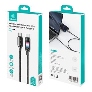 USAMS καλώδιο USB-C SJ750, 100W, 480Mbps, 1.2m, μαύρο | Καλώδια - Αντάπτορες | elabstore.gr