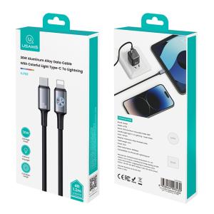 USAMS καλώδιο Lightning σε USB-C SJ753, 30W, 480Mbps, 1.2m, μαύρο | Καλώδια - Αντάπτορες | elabstore.gr