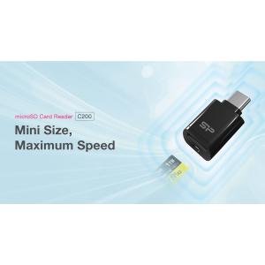 SILICON POWER card reader C200 για micro SD, USB-C, USB 3.2, 180/165MBps, μαύρο | Συνοδευτικά PC | elabstore.gr