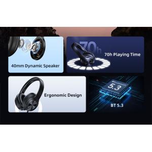 USAMS headphones YH21, ασύρματα & ενσύρματα, Φ40mm, 500mAh, μαύρα | Αξεσουάρ κινητών | elabstore.gr