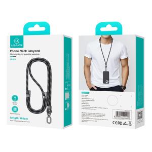 USAMS κορδόνι λαιμού για κινητά ZB316, 160cm, universal, μαύρο | eLabstore.gr