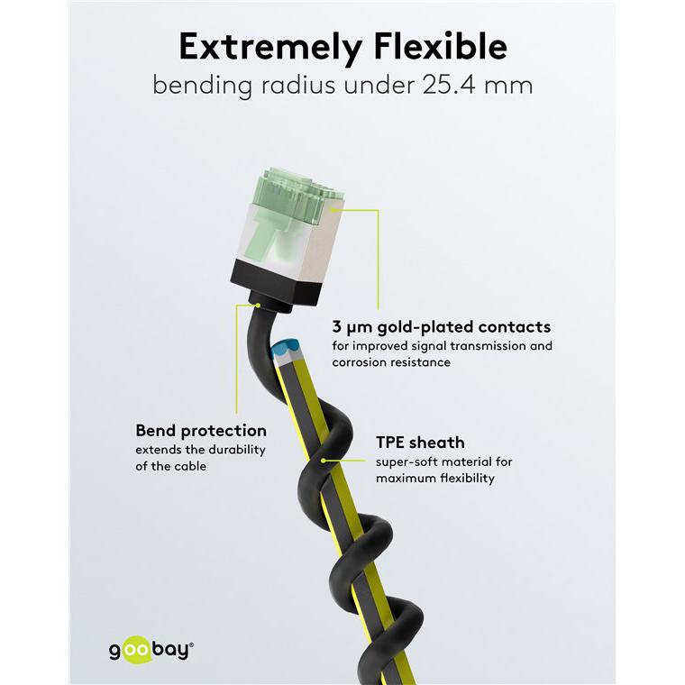 GOOBAY καλώδιο δικτύου 74350, CAT 8.1 U/FTP, slim, copper, 2000MHz, 0.15m, μαύρο | eLabstore.gr GOOBAY καλώδιο δικτύου 74350, CAT 8.1 U/FTP, slim, copper, 2000MHz, 0.15m, μαύρο | Καλώδια - Αντάπτορες | elabstore.gr