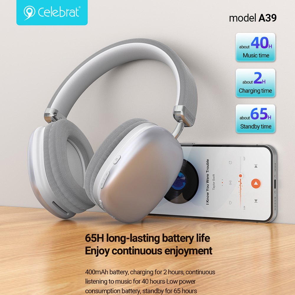 CELEBRAT headphones A39, ασύρματα & ενσύρματα, micro SD, 40mm, 400mAh, μαύρα | eLabstore.gr CELEBRAT headphones A39, ασύρματα & ενσύρματα, micro SD, 40mm, 400mAh, μαύρα | Αξεσουάρ κινητών | elabstore.gr