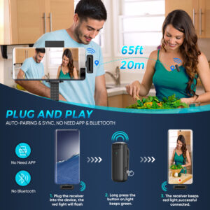 APEXEL ασύρματο μικρόφωνο APL-MIC007 με θήκη φόρτισης, USB-C, 2.4GHz, μαύρο | Αξεσουάρ κινητών | elabstore.gr