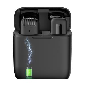 APEXEL ασύρματο μικρόφωνο APL-MIC007 με θήκη φόρτισης, USB-C, 2.4GHz, μαύρο | eLabstore.gr