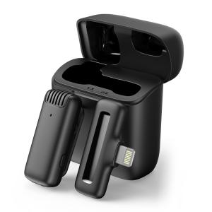 APEXEL ασύρματο μικρόφωνο APL-MIC013 με θήκη φόρτισης, Lightning, 2.4GHz, μαύρο | Αξεσουάρ κινητών | elabstore.gr