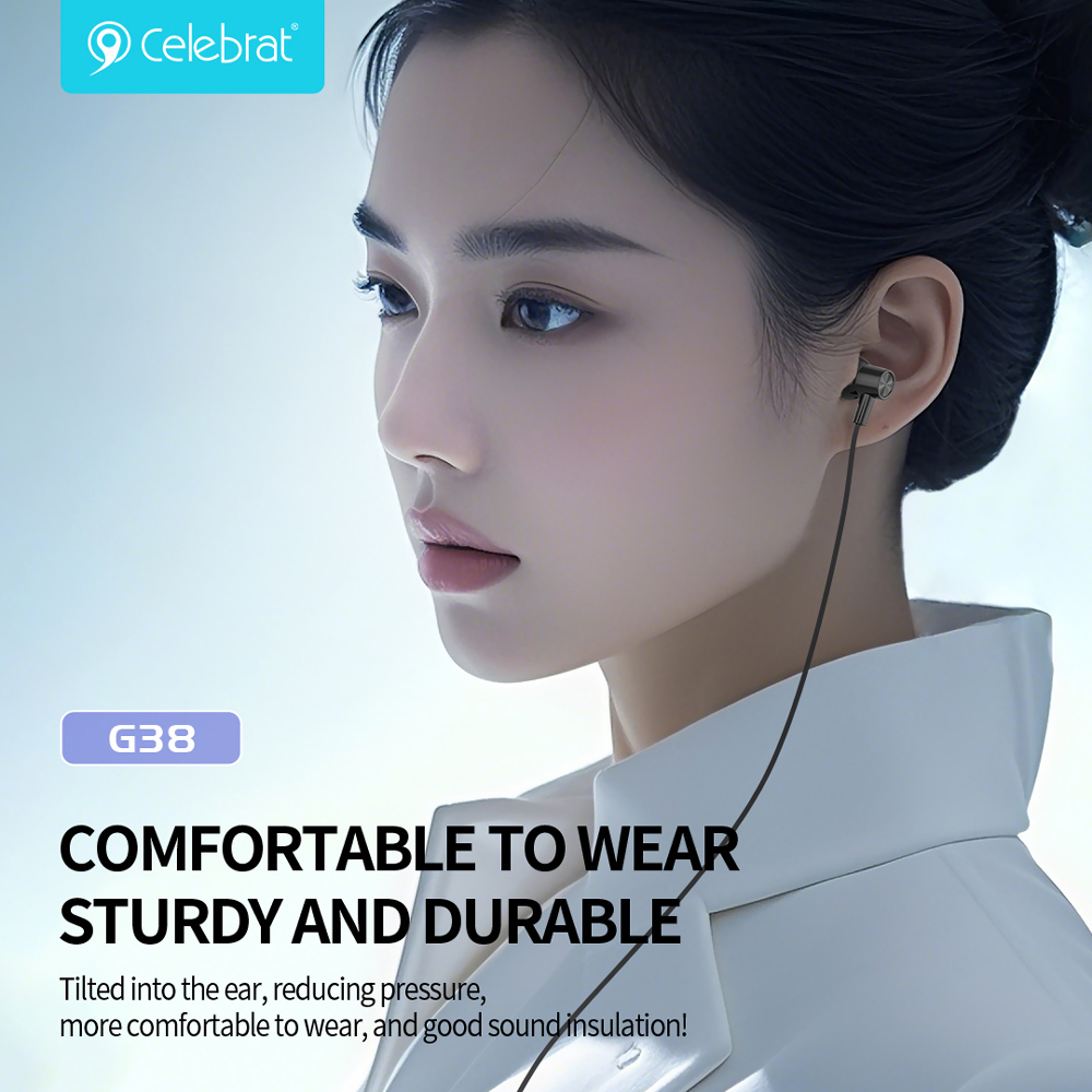 CELEBRAT earphones με μικρόφωνο G38, USB-C σύνδεση, 10mm, 1.2m, λευκά | eLabstore.gr CELEBRAT earphones με μικρόφωνο G38, USB-C σύνδεση, 10mm, 1.2m, λευκά | Αξεσουάρ κινητών | elabstore.gr