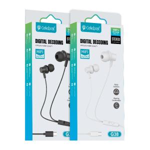 CELEBRAT earphones με μικρόφωνο G38, USB-C σύνδεση, 10mm, 1.2m, λευκά | eLabstore.gr CELEBRAT earphones με μικρόφωνο G38, USB-C σύνδεση, 10mm, 1.2m, λευκά | Αξεσουάρ κινητών | elabstore.gr