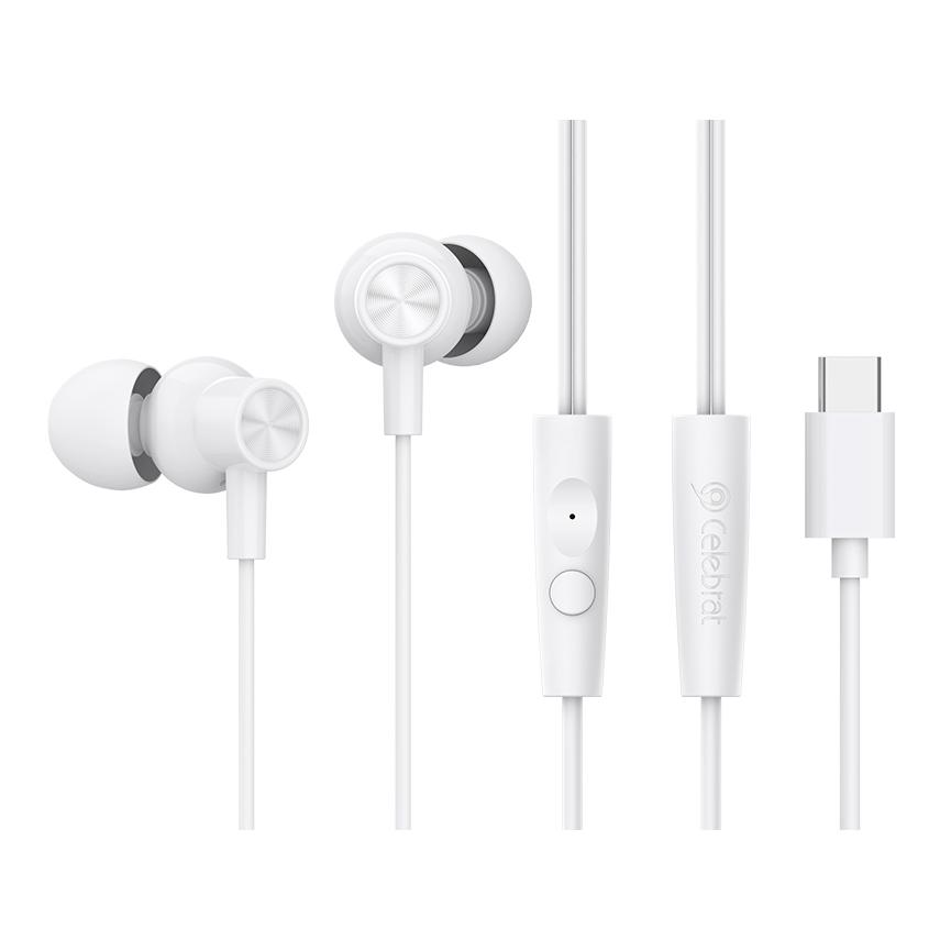 CELEBRAT earphones με μικρόφωνο G38, USB-C σύνδεση, 10mm, 1.2m, λευκά | eLabstore.gr CELEBRAT earphones με μικρόφωνο G38, USB-C σύνδεση, 10mm, 1.2m, λευκά | Αξεσουάρ κινητών | elabstore.gr