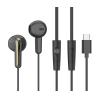 CELEBRAT earphones με μικρόφωνο G37, USB-C σύνδεση, 14.2mm, 1.2m, μαύρα | Αξεσουάρ κινητών | elabstore.gr