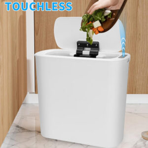 HOME USE κάδος απορριμμάτων HUH-0228, αυτόματο άνοιγμα, 13lt, λευκός | Οικιακός εξοπλισμός | elabstore.gr