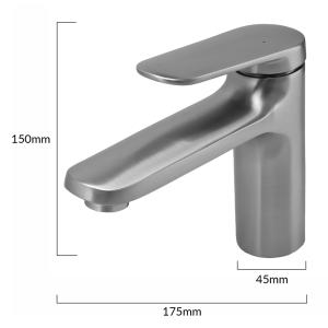 BRUNO μπαταρία νιπτήρα M11570-235C, αναμεικτική, ασημί | eLabstore.gr