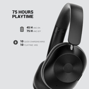 ONEODIO headphones Focus A5, ενσύρματα & ασύρματα, Hybrid ANC, 40mm, 600mAh, μαύρο | Αξεσουάρ κινητών | elabstore.gr