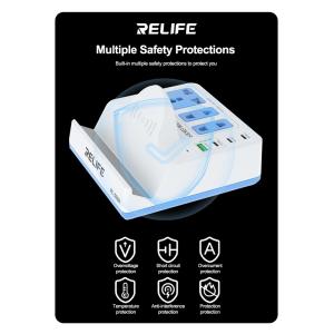 RELIFE σταθμός φόρτισης RL-309H, USB/3x USB-C/3x DC/wireless, 72W, λευκός | Αξεσουάρ κινητών | elabstore.gr