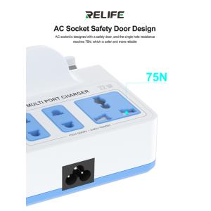 RELIFE σταθμός φόρτισης RL-309H, USB/3x USB-C/3x DC/wireless, 72W, λευκός | eLabstore.gr