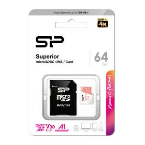 SILICON POWER κάρτα μνήμης microSDXC Superior, 64GB, C10 UHS-I U3 A1 V30 | eLabstore.gr SILICON POWER κάρτα μνήμης microSDXC Superior, 64GB, C10 UHS-I U3 A1 V30 | Συνοδευτικά PC | elabstore.gr
