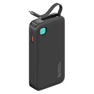 USAMS power bank CD224 με καλώδιο USB-C, 2x θύρες εξόδου, 10000mAh, 20W, μαύρο | Αξεσουάρ κινητών | elabstore.gr