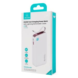 USAMS power bank CD225 με καλώδιο Lightning, 2x θύρες εξόδου, 10000mAh, 20W, λευκό | eLabstore.gr USAMS power bank CD225 με καλώδιο Lightning, 2x θύρες εξόδου, 10000mAh, 20W, λευκό | eLabstore.gr