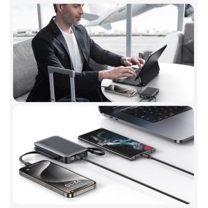 USAMS power bank CD228 με 2x καλώδια, 2x θύρες εξόδου, 10000mAh, 20W, γκρι | Αξεσουάρ κινητών | elabstore.gr
