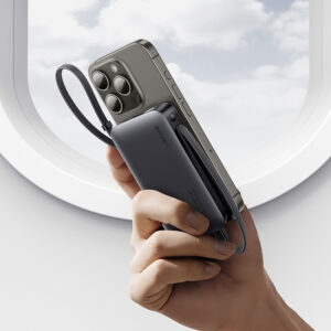 USAMS power bank CD228 με 2x καλώδια, 2x θύρες εξόδου, 10000mAh, 20W, γκρι | eLabstore.gr