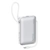 USAMS power bank CD228 με 2x καλώδια, 2x θύρες εξόδου, 10000mAh, 20W, ασημί | Αξεσουάρ κινητών | elabstore.gr