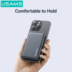 USAMS power bank CD242, magnetic wireless, USB-C έξοδος, 10000mAh, 20W, γκρι | Αξεσουάρ κινητών | elabstore.gr