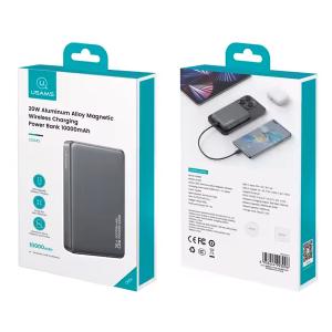 USAMS power bank CD242, magnetic wireless, USB-C έξοδος, 10000mAh, 20W, γκρι | eLabstore.gr