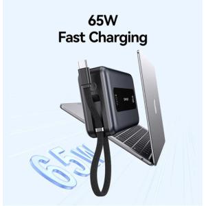 USAMS power bank CD243 με καλώδιο USB-C, 2x θύρες εξόδου, 20000mAh, 65W, γκρι | Αξεσουάρ κινητών | elabstore.gr