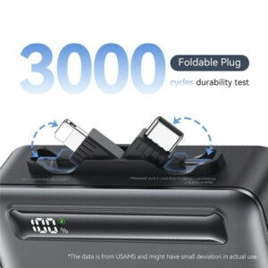 USAMS power bank CD233, USB-C/Lightning έξοδος, 4500mAh, 20W, γκρι | Αξεσουάρ κινητών | elabstore.gr