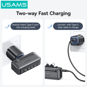 USAMS power bank CD233, USB-C/Lightning έξοδος, 4500mAh, 20W, γκρι | eLabstore.gr